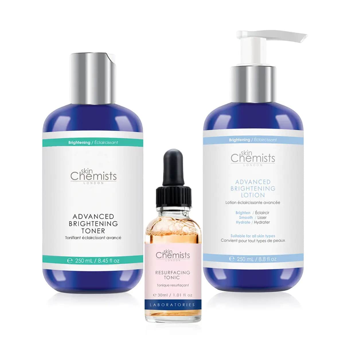 Skin Chemists Advanced Anti-Aging Brightening Toner, Lotion & Resurfacing Tonic Kit image number 0