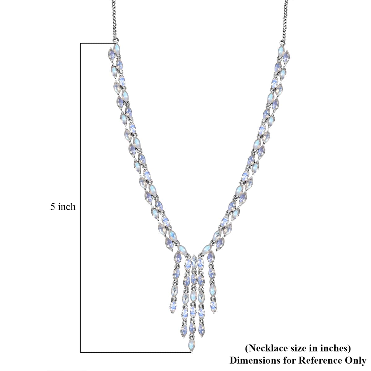 Premium Moon Glow Moonstone 8.20 ctw Moonlight Waterfall Necklace in Rhodium Over Sterling Silver 18-20 Inches image number 6