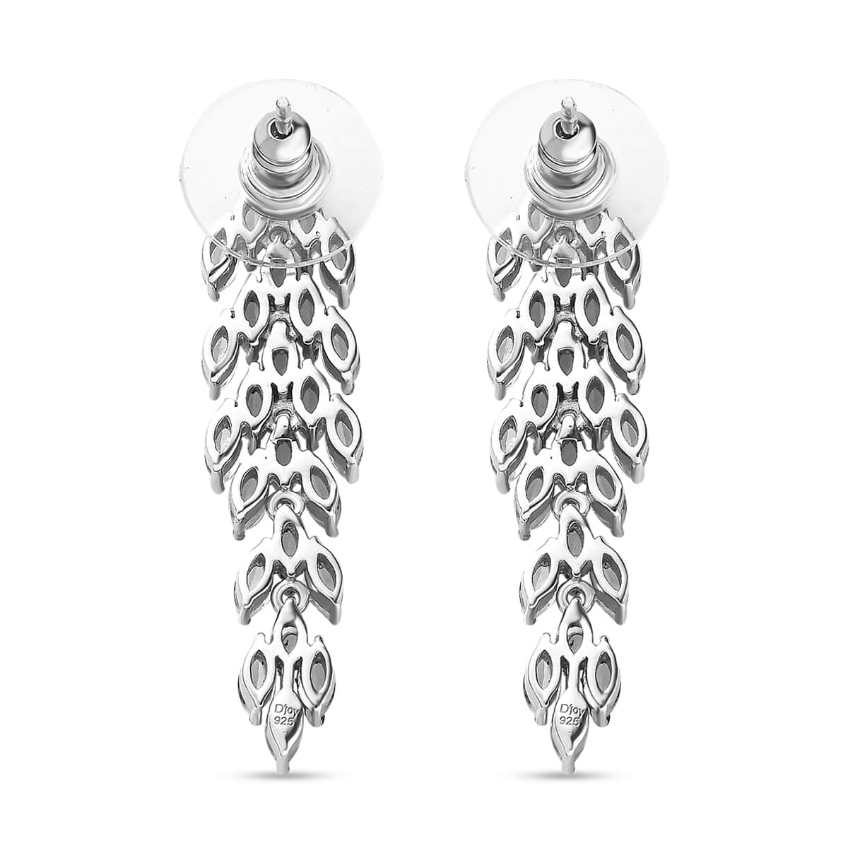 Premium Moon Glow Moonstone 4.15 ctw Moonlight Waterfall Earrings in Rhodium Over Sterling Silver image number 3