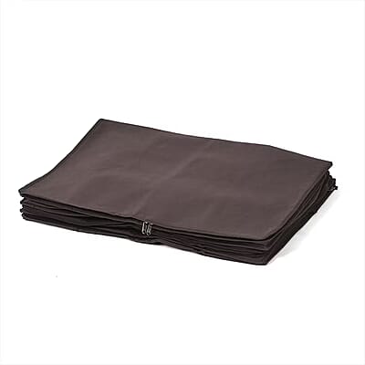 Set of 3 Brown Non-Woven Fabric Storage Bag with Clear Window