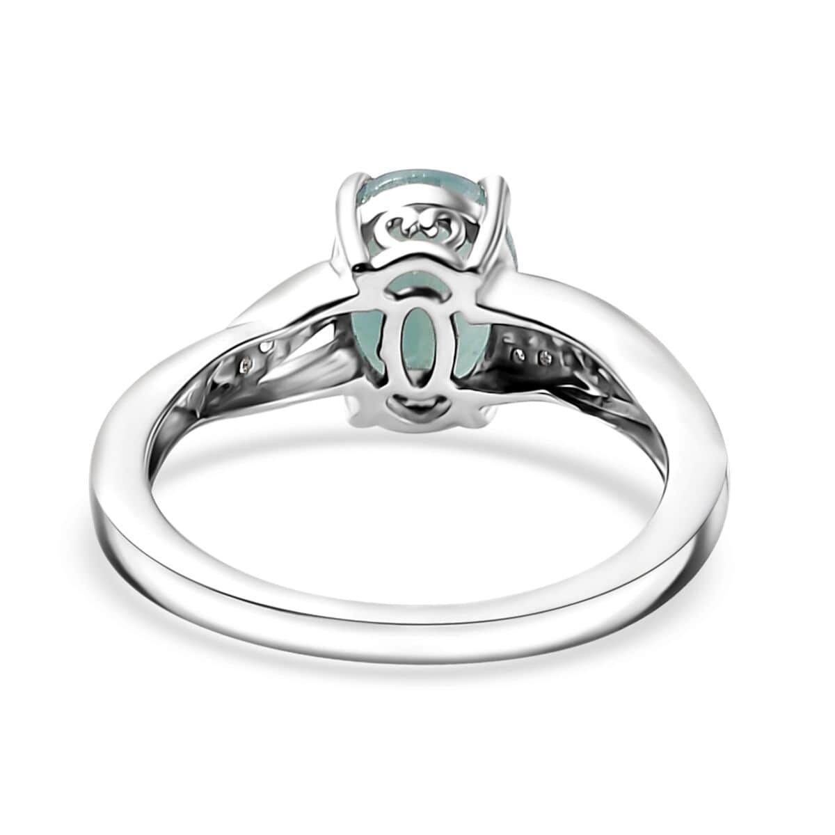 Premium Grandidierite, White Zircon Ring in Rhodium Over Sterling Silver (Size 10.0) 1.40 ctw image number 4