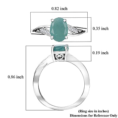 Premium Grandidierite and White Zircon 1.40 ctw Ring in Rhodium Over Sterling Silver (Size 10.0)
