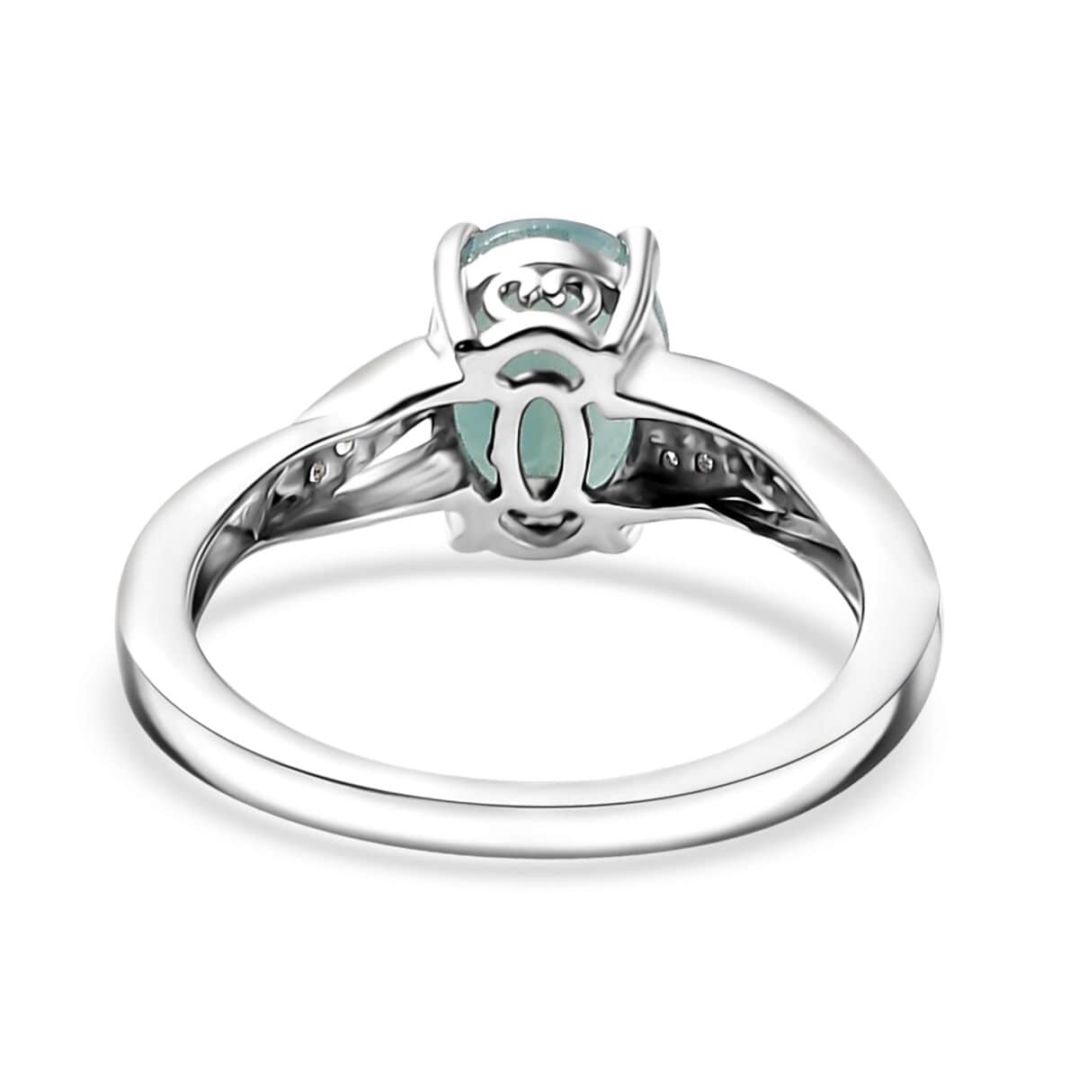 Premium Grandidierite and White Zircon 1.40 ctw Ring in Rhodium Over Sterling Silver (Size 11.0) image number 4