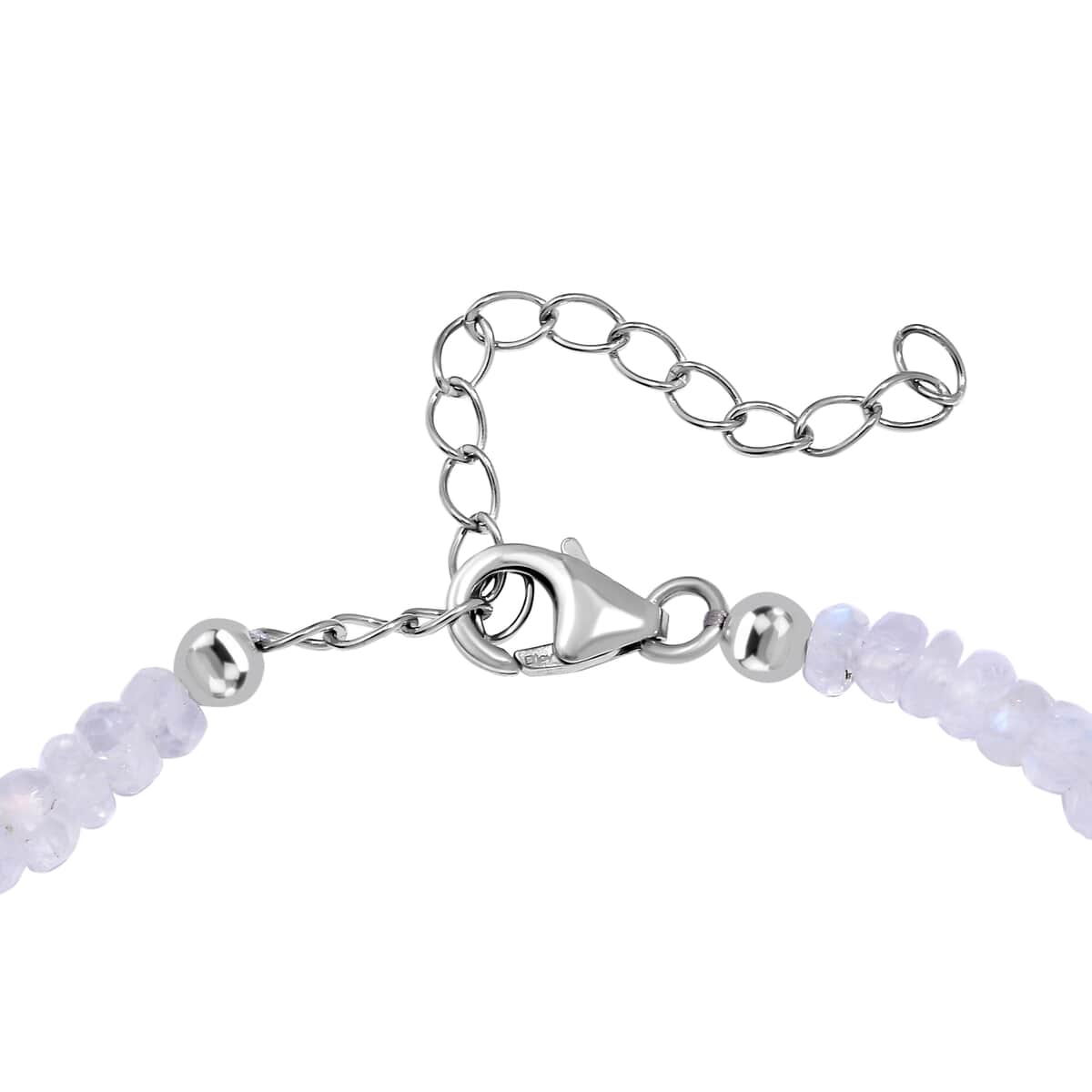 AAA Moon Glow Moonstone 37.00 ctw Beaded Moonlight Bracelet in Rhodium Over Sterling Silver (7.25-9.25In) image number 3