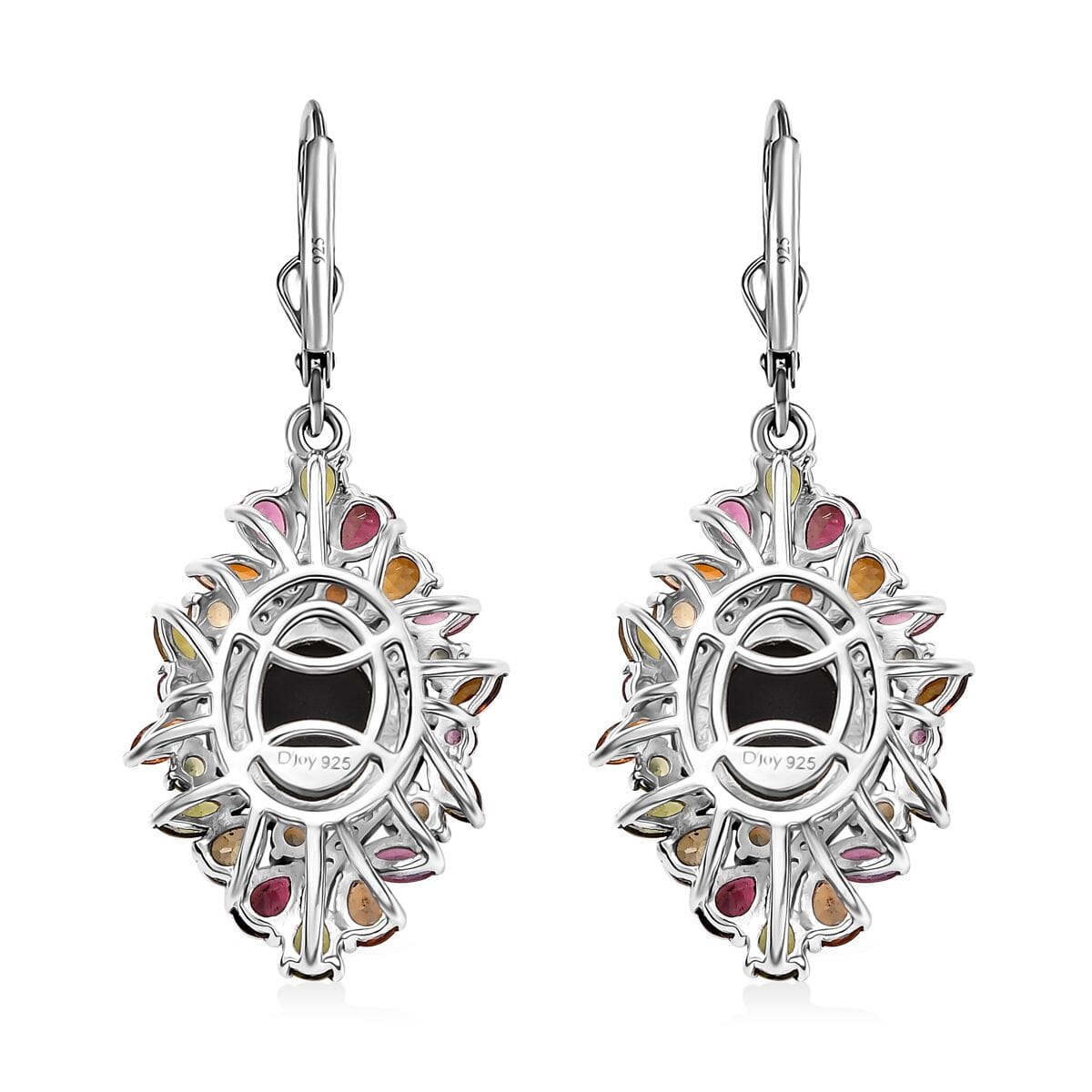 Boulder Opal Triplet and Multi Gemstone 8.50 ctw Lever Back Earrings in Rhodium Over Sterling Silver image number 3