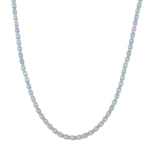 Ethiopian Welo Opal 23.65 ctw Tennis Necklace 18 Inches in Rhodium Over Sterling Silver