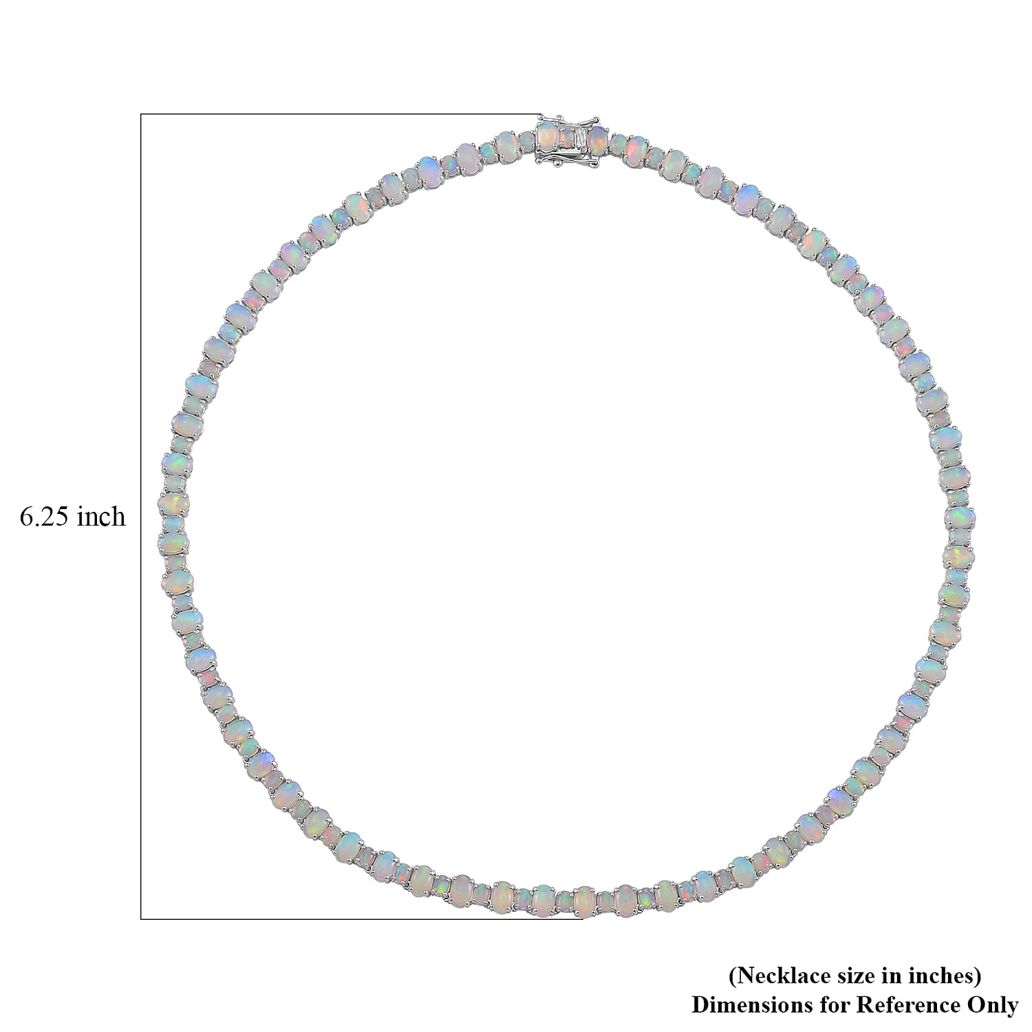 Ethiopian Welo Opal 23.65 ctw Tennis Necklace 18 Inches in Rhodium Over Sterling Silver