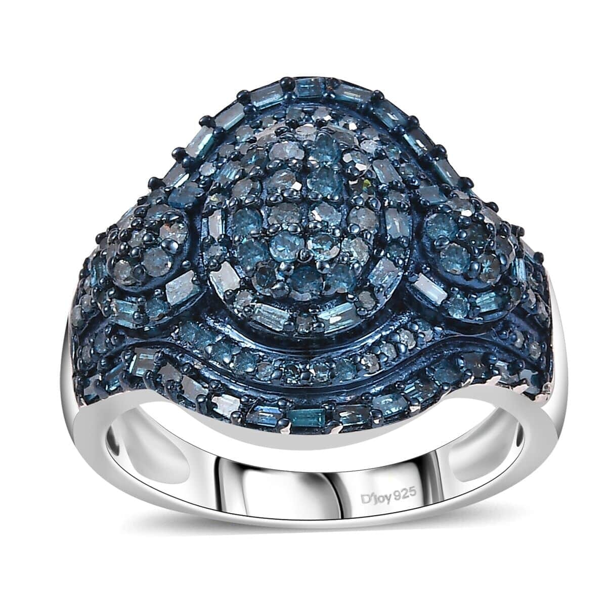 Blue Diamond 1.00 ctw Eclipse Majesty Ring in Rhodium Over Sterling Silver (Size 7.0) image number 0