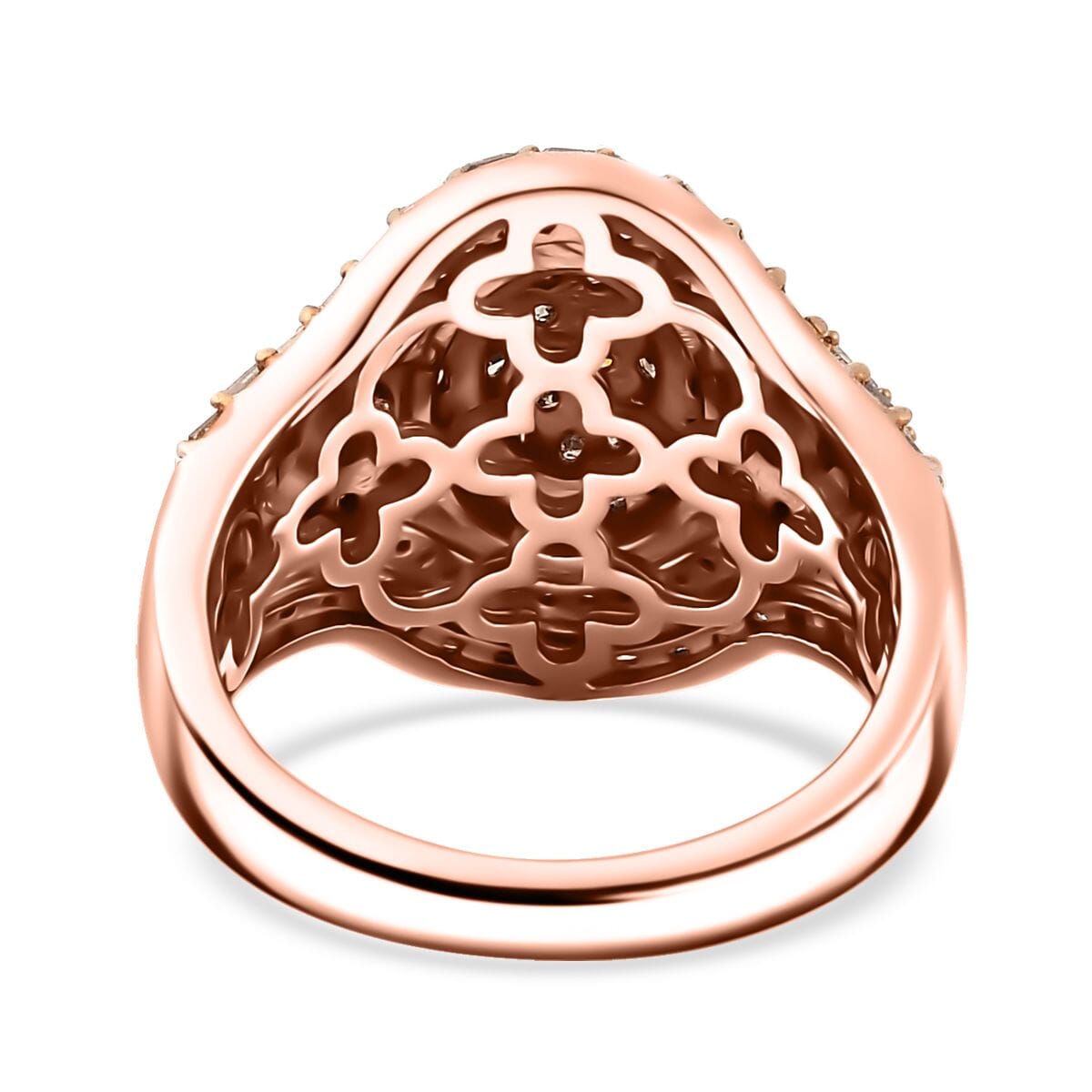 D'Joy Natural Champagne Diamond 1.00 ctw Eclipse Majesty Ring in 18K Vermeil Rose Gold Over Sterling Silver (Size 9.0) image number 4