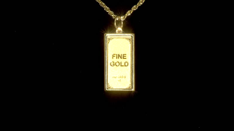 24K Yellow Gold Ingot 21x10.67x0.8MM Pendant without Chain Bar (1g) in 14K Gold Frame (0.45g) (Total 1.4gm)
