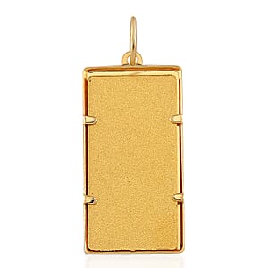 Doorbuster 24K Yellow Gold Ingot 21x10.67x0.8MM Pendant without Chain Bar (1g) in 14K Gold Frame (0.45g)