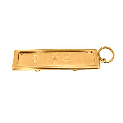 24K Yellow Gold 27.34x14.2x0.76MM Bar with 10K Gold Frame 2.65 Grams