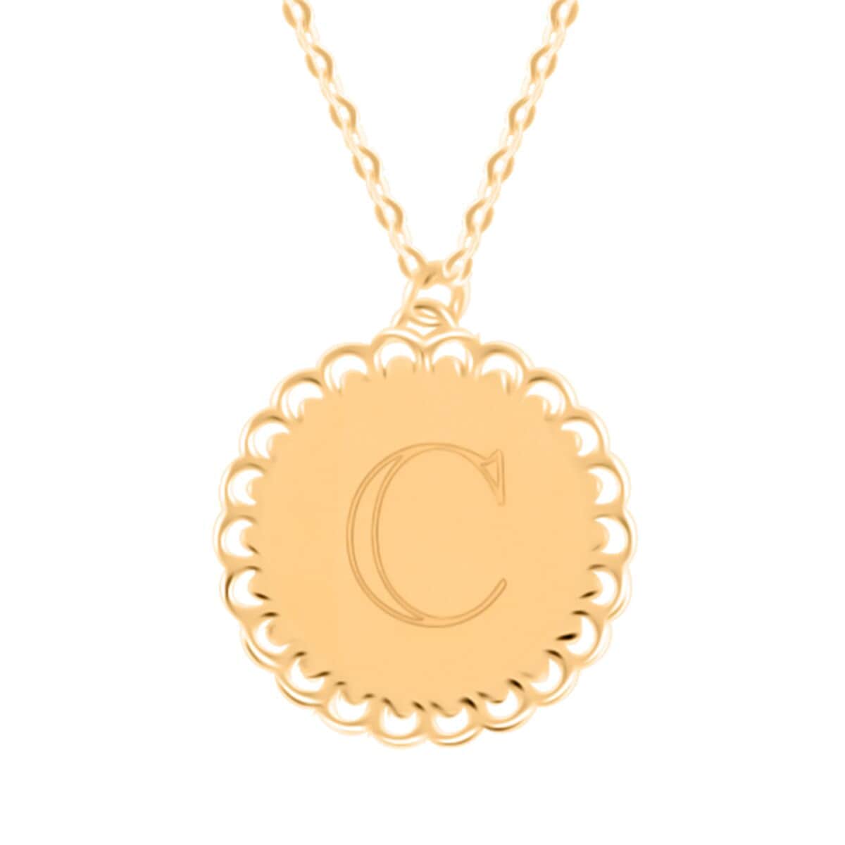 Italian Initials C Necklace in 10K Yellow Gold 1.50 Grams 18-20 Inches image number 0