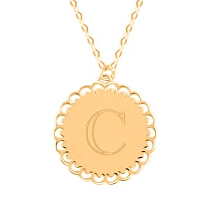 Italian Initials C Necklace in 10K Yellow Gold 1.50 Grams 18-20 Inches