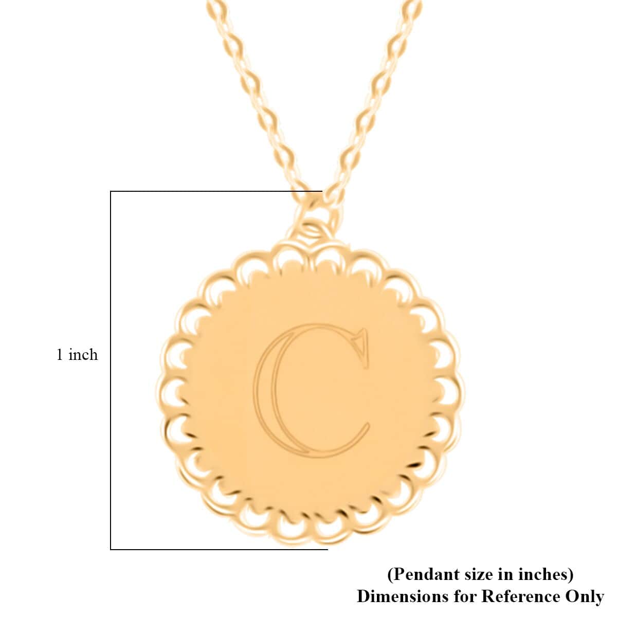 Italian Initials C Necklace in 10K Yellow Gold 1.50 Grams 18-20 Inches image number 4