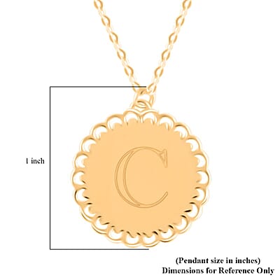 Italian Initials C Necklace in 10K Yellow Gold 1.50 Grams 18-20 Inches