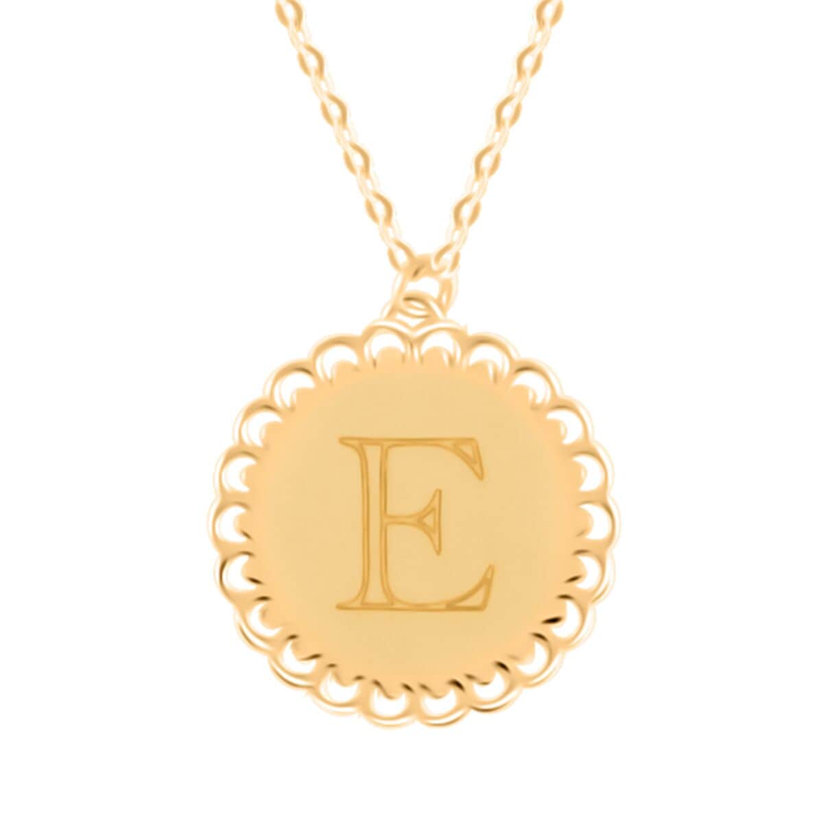 Italian Initials E Necklace in 10K Yellow Gold 1.50 Grams 18-20 Inches image number 0