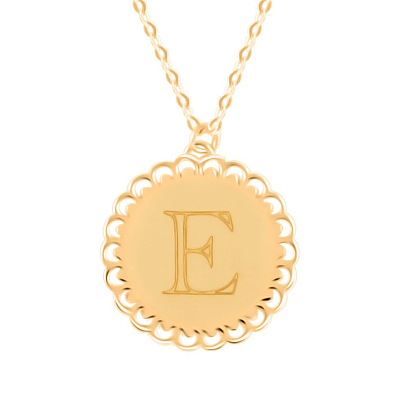Italian Initials E Necklace in 10K Yellow Gold 1.50 Grams 18-20 Inches