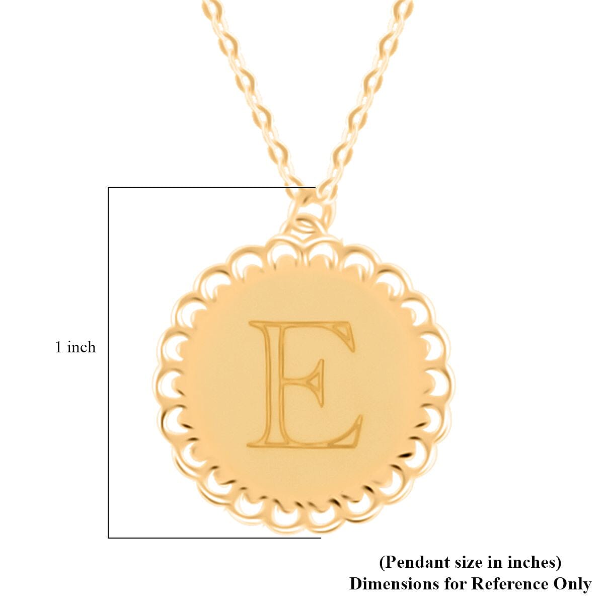 Italian Initials E Necklace in 10K Yellow Gold 1.50 Grams 18-20 Inches