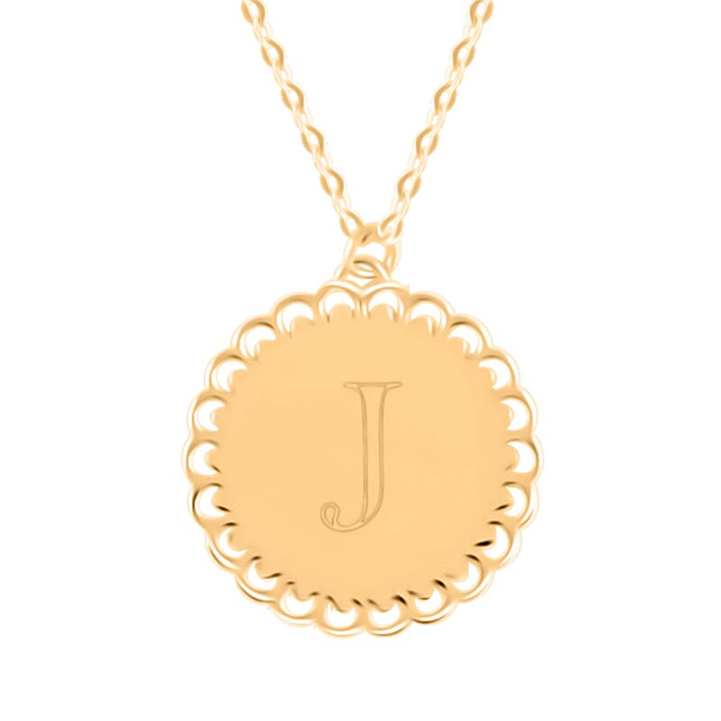 Italian Initials J Necklace in 10K Yellow Gold 1.50 Grams 18-20 Inches