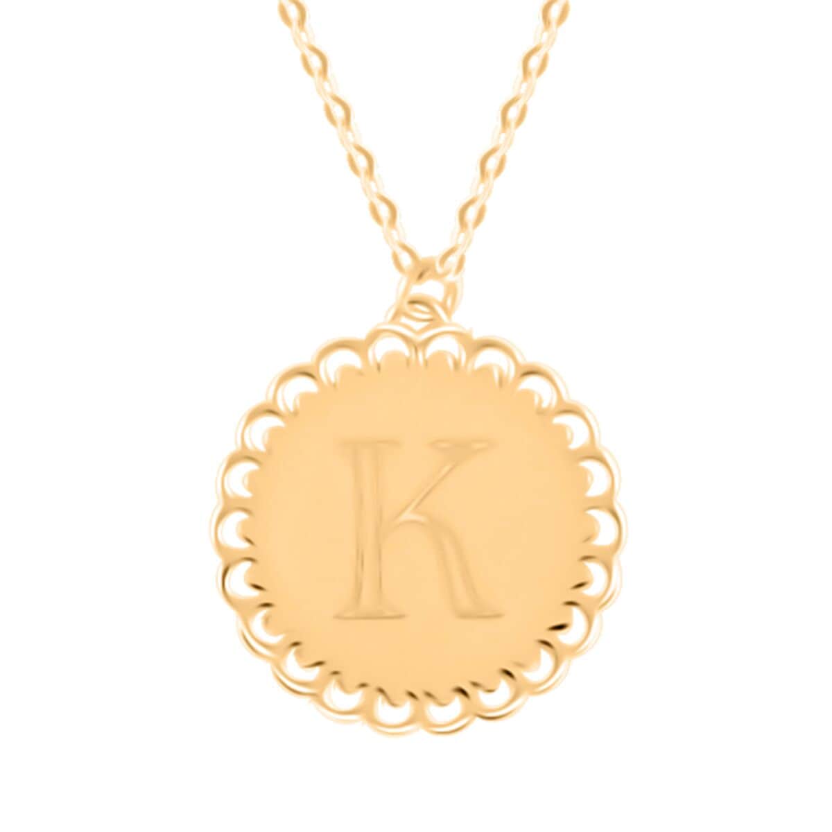 Italian Initials K Necklace in 10K Yellow Gold 1.50 Grams 18-20 Inches image number 0