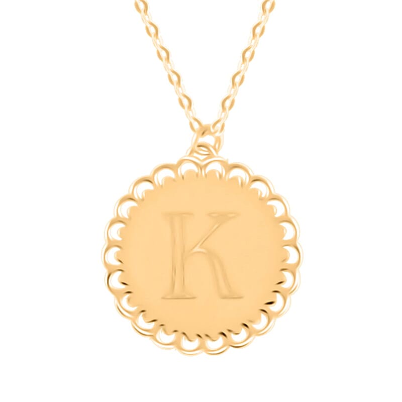 Italian Initials K Necklace in 10K Yellow Gold 1.50 Grams 18-20 Inches