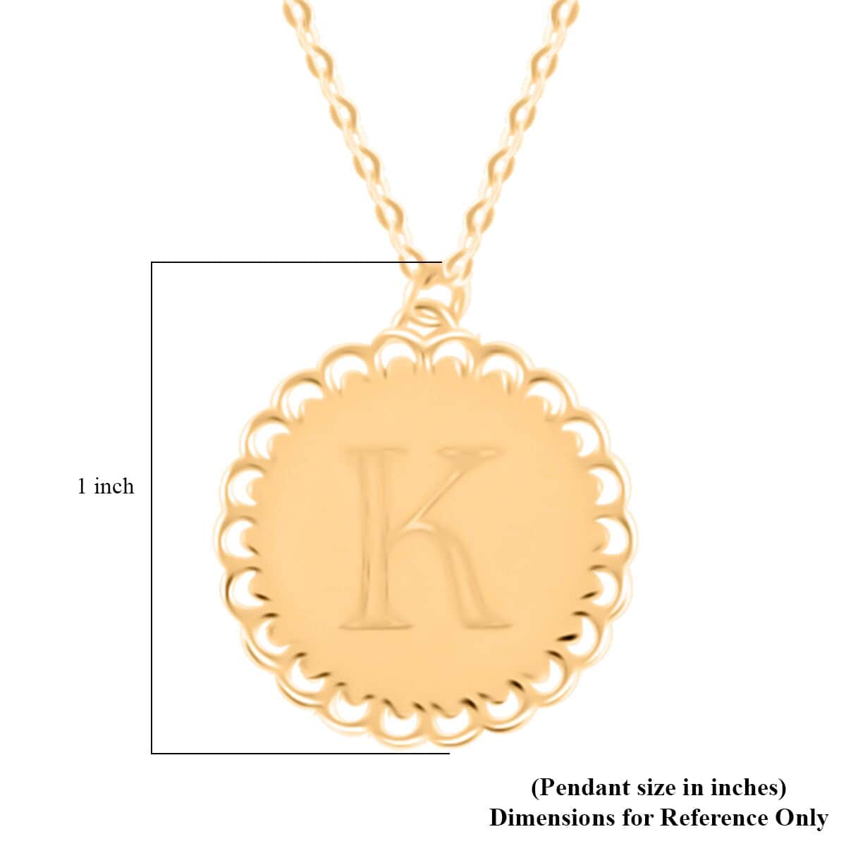 Italian Initials K Necklace in 10K Yellow Gold 1.50 Grams 18-20 Inches image number 4