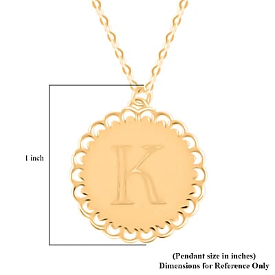 Italian Initials K Necklace in 10K Yellow Gold 1.50 Grams 18-20 Inches
