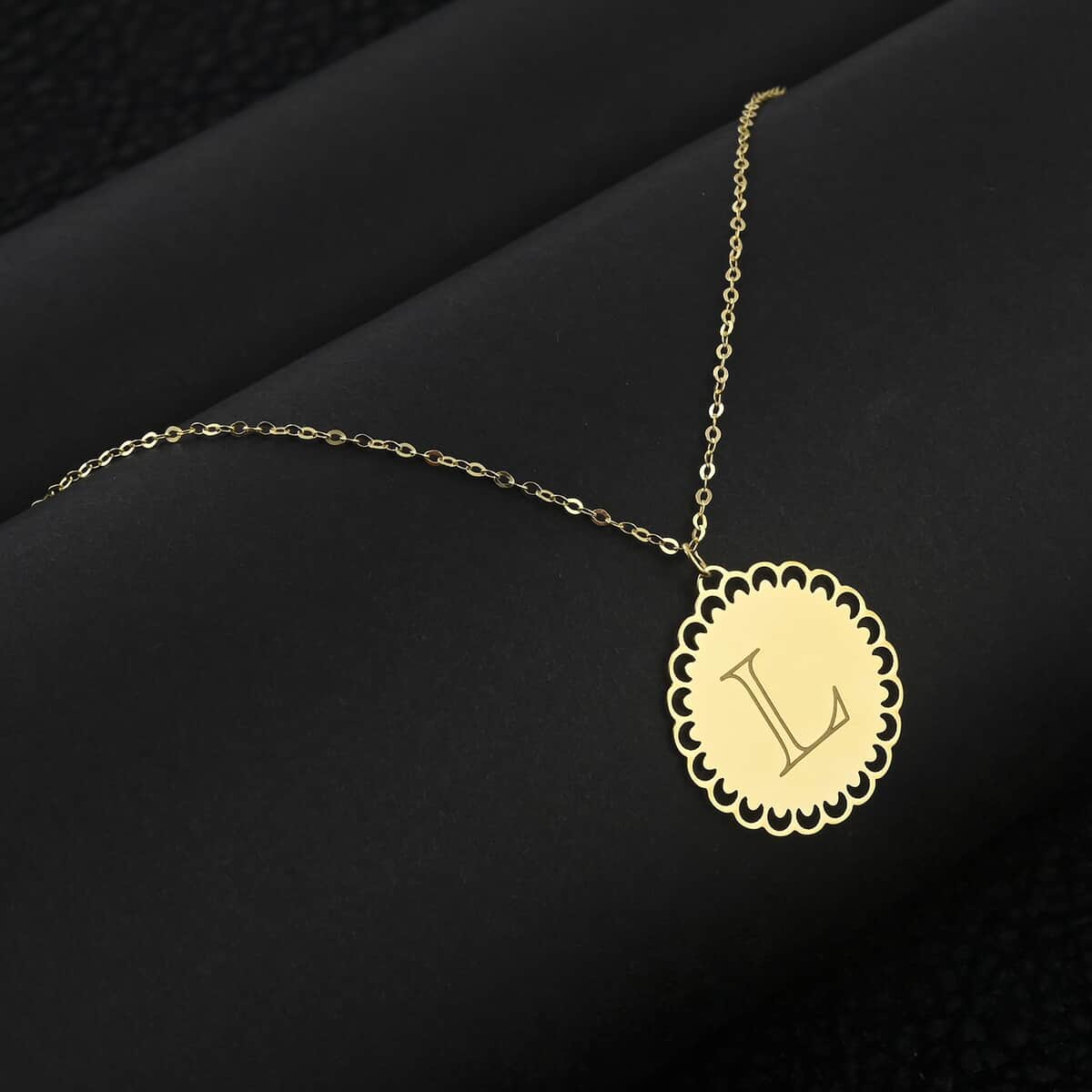 Italian Initials L Necklace in 10K Yellow Gold 1.50 Grams 18-20 Inches image number 1