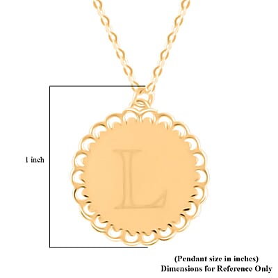 Italian Initials L Necklace in 10K Yellow Gold 1.50 Grams 18-20 Inches