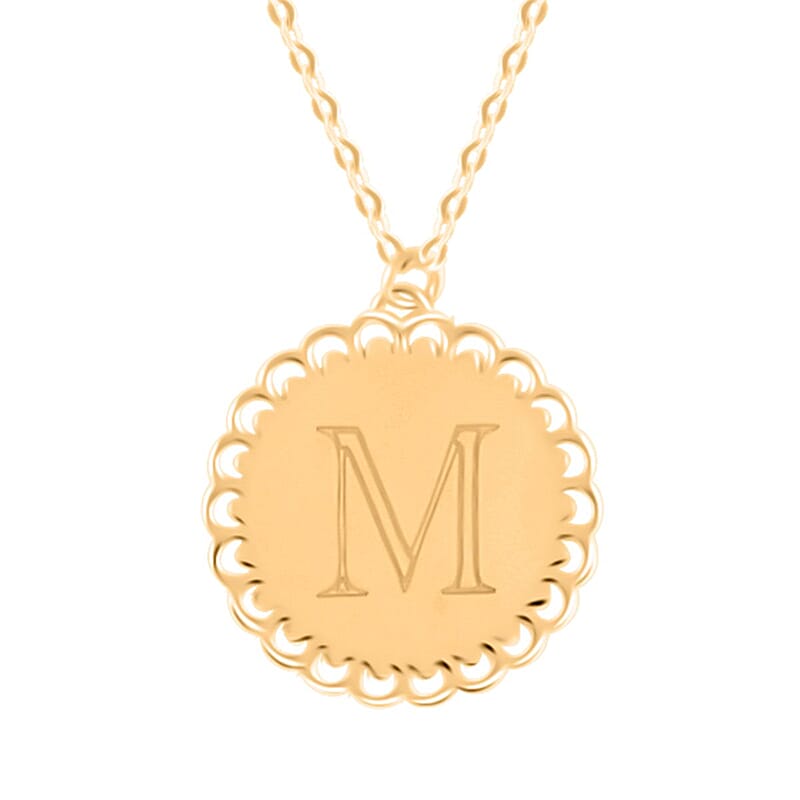 Italian Initials M Necklace in 10K Yellow Gold 1.50 Grams 18-20 Inches