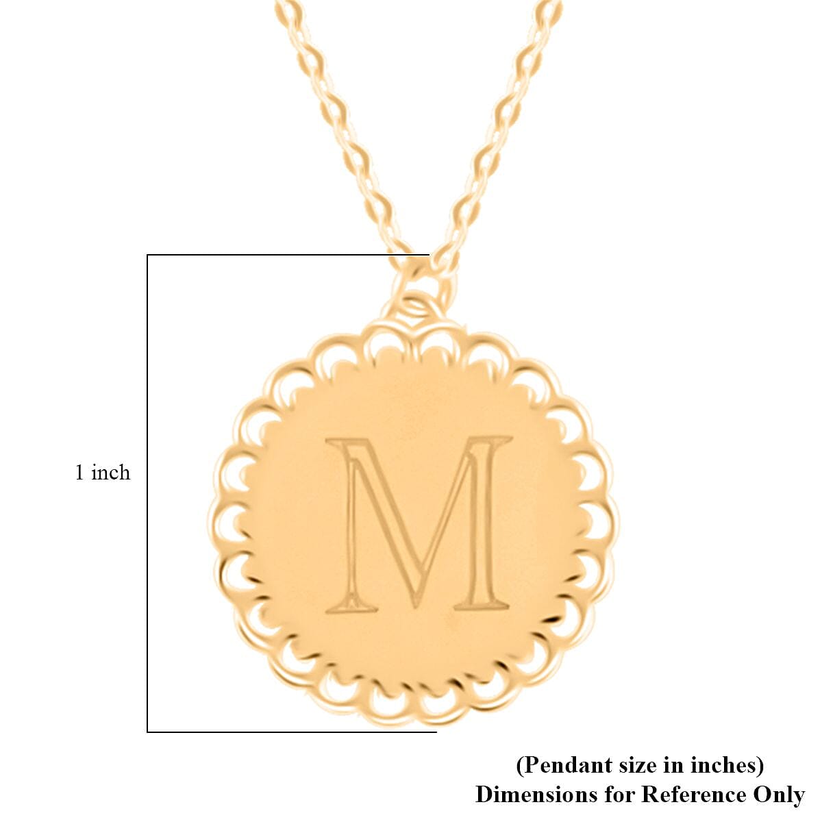 Italian Initials M Necklace in 10K Yellow Gold 1.50 Grams 18-20 Inches