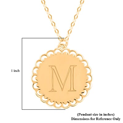 Italian Initials M Necklace in 10K Yellow Gold 1.50 Grams 18-20 Inches
