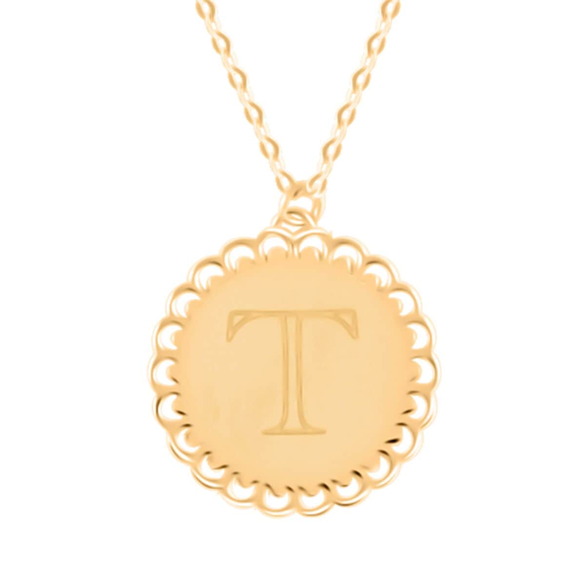 Italian Initials T Necklace in 10K Yellow Gold 1.50 Grams 18-20 Inches image number 0