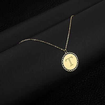Italian Initials T Necklace in 10K Yellow Gold 1.50 Grams 18-20 Inches
