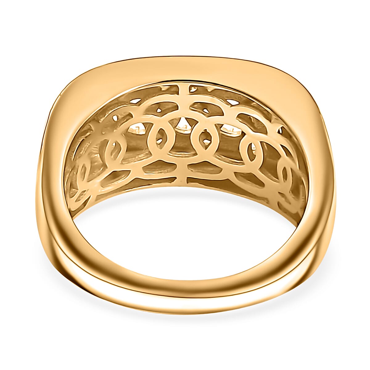 Karis Yellow Diamond Accent Curb Ring in 18K Yellow Gold Plated (Size 6.0) image number 4