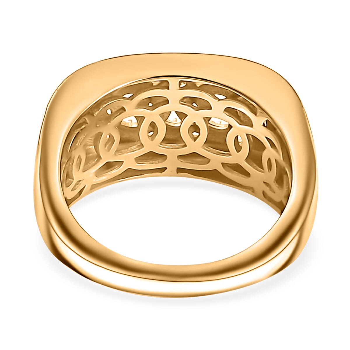 Karis Yellow Diamond Accent Curb Ring in 18K Yellow Gold Plated (Size 8.0) image number 4