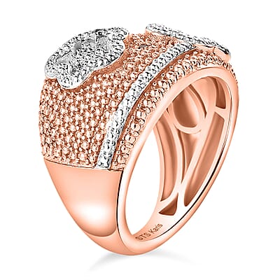Karis Natural Champagne Diamond Accent Rose Meadow Ring in 18K Rose Gold Plated (Size 10.0)