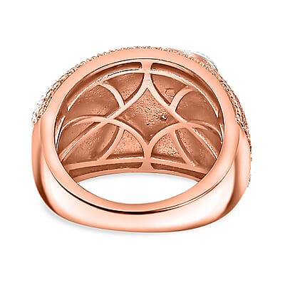 Karis Natural Champagne Diamond Accent Rose Meadow Ring in 18K Rose Gold Plated (Size 10.0)