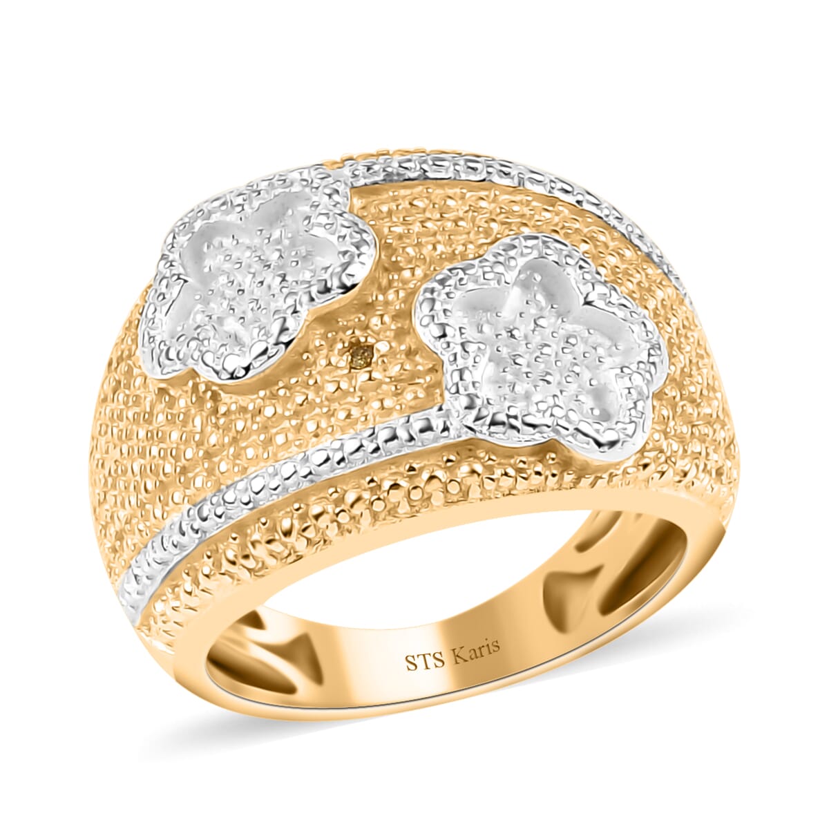 Karis Yellow Diamond (IR) Accent Ring in 18K YG Plated (Size 6.0) image number 0