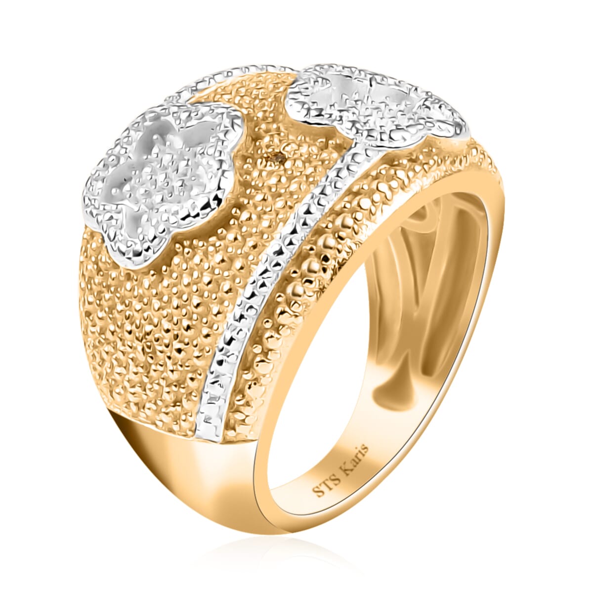 Karis Yellow Diamond (IR) Accent Ring in 18K YG Plated (Size 6.0) image number 3