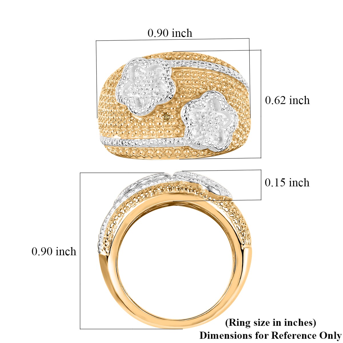 Karis Yellow Diamond (IR) Accent Ring in 18K YG Plated (Size 6.0) image number 5