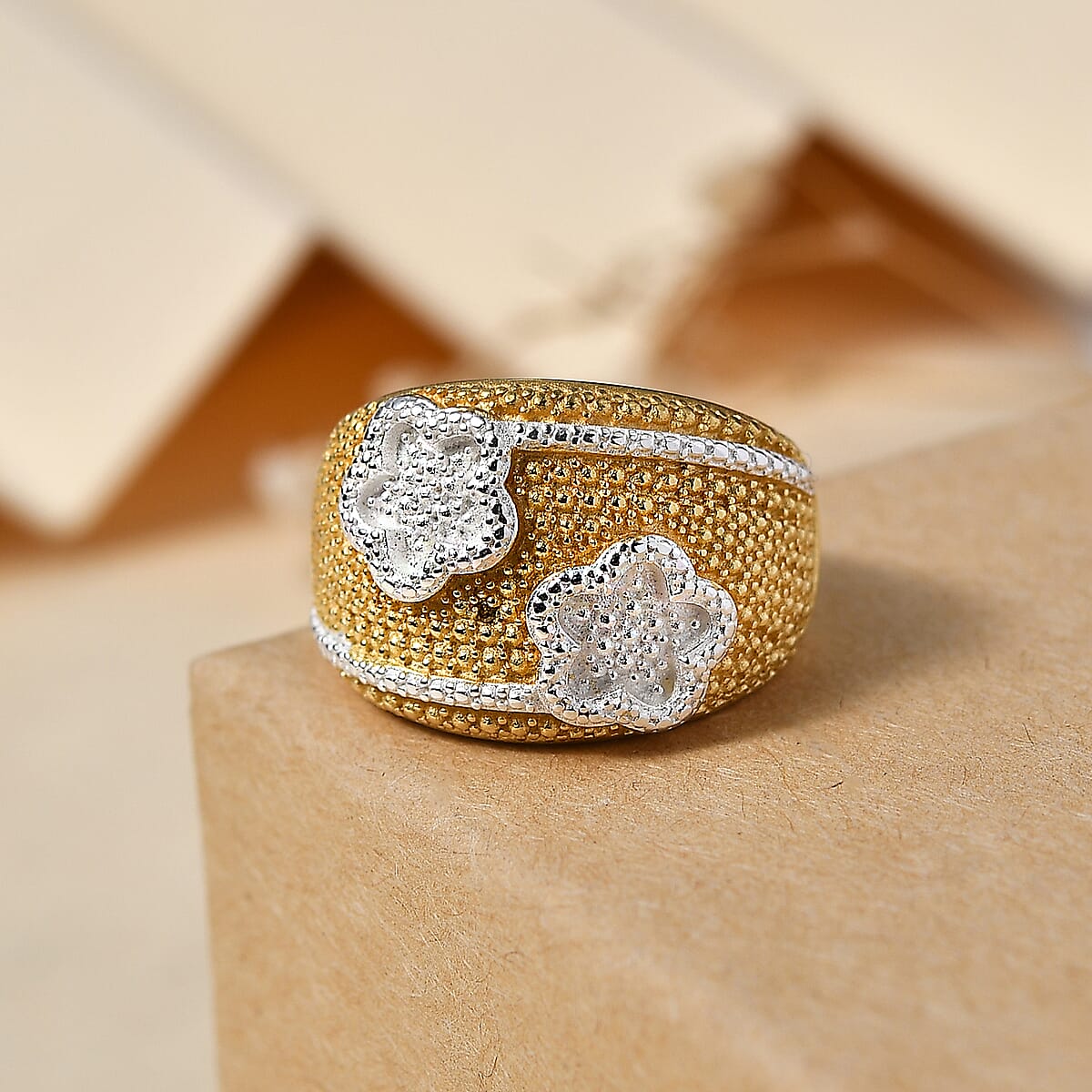 Karis Yellow Diamond (IR) Accent Ring in 18K YG Plated (Size 10.0) image number 1