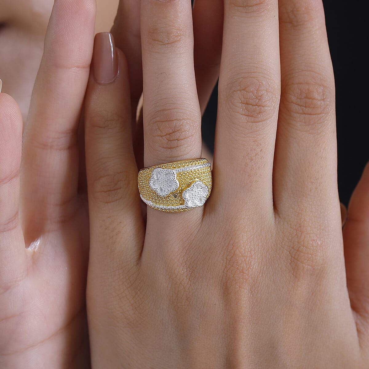 Karis Yellow Diamond (IR) Accent Ring in 18K YG Plated (Size 10.0) image number 2