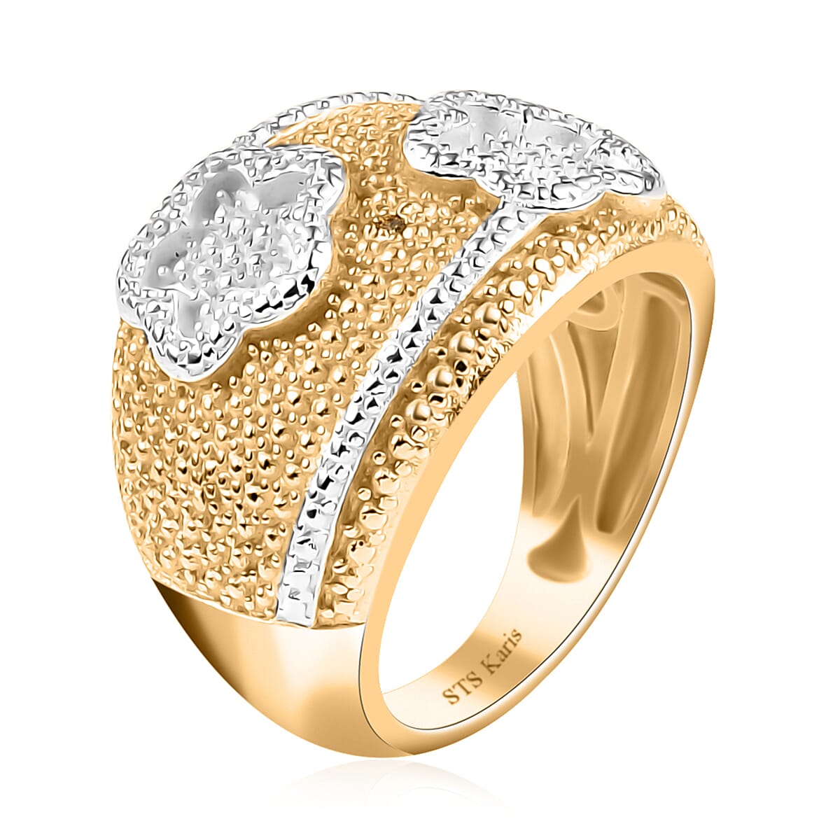 Karis Yellow Diamond (IR) Accent Ring in 18K YG Plated (Size 10.0) image number 3