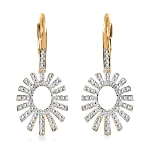 Karis White Diamond Accent Snowflake Earrings in Platinum Bond and 18K Yellow Gold Plated