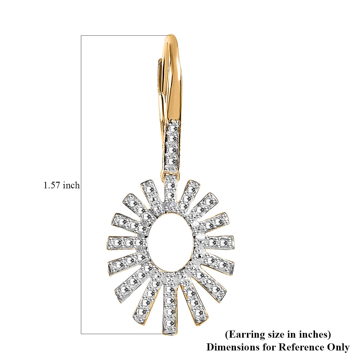Karis White Diamond Accent Snowflake Earrings in Platinum Bond and 18K Yellow Gold Plated