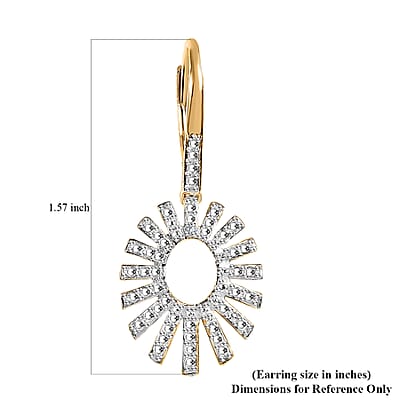 Karis White Diamond Accent Snowflake Earrings in Platinum Bond and 18K Yellow Gold Plated