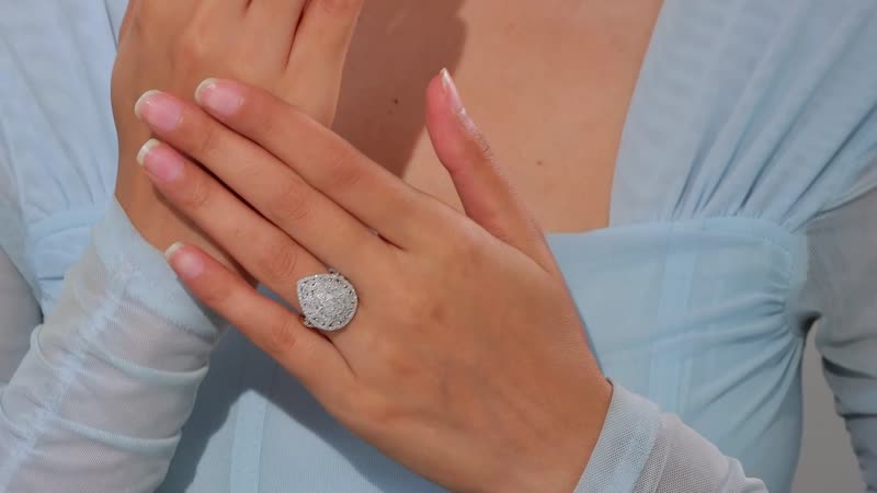 TLV White Diamond Ring in Rhodium Over Sterling Silver (Size 6.0) 1.00 ctw