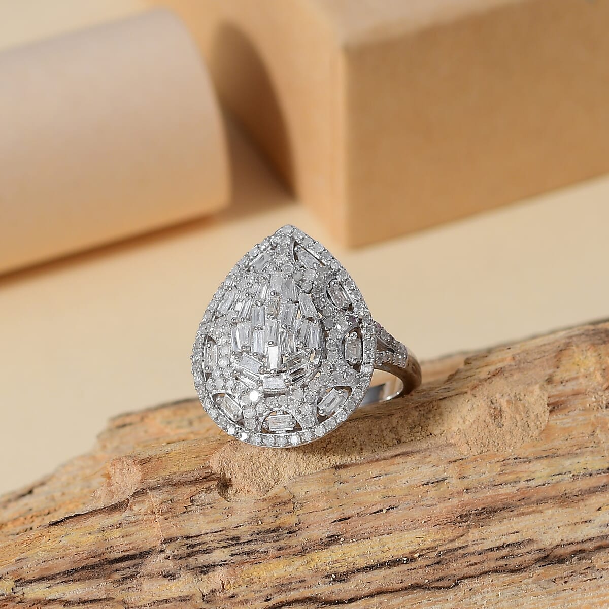 White Diamond 1.00 ctw Victorian Era Ring in Rhodium Over Sterling Silver (Size 7.0) image number 1